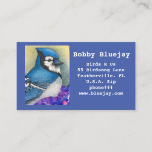 Carte de visite bleu Bluejay