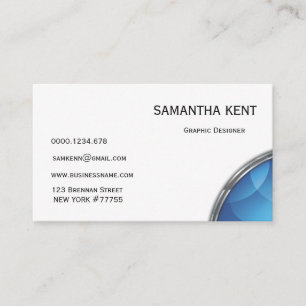 Carte De Visite Bleu chic et blanc modernes