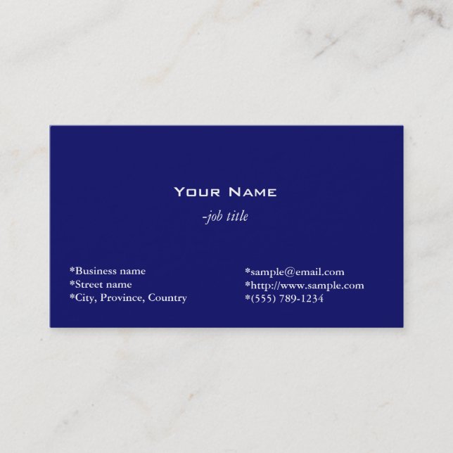 carte de visite bleu clair (Devant)