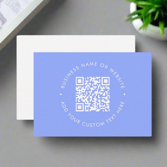 Carte De Visite Bleu clair QR Code l Professionnel Propre tendance (Créateur téléchargé)