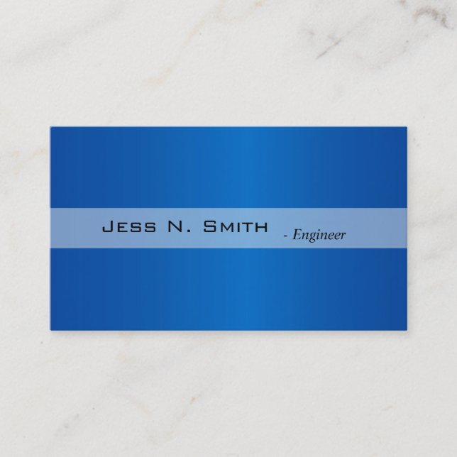 Carte de visite bleu clair, simple, élégant. (Devant)
