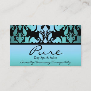 Carte de visite bleu Damask