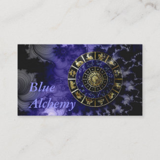Carte de visite bleu d'astrologie d'alchimie
