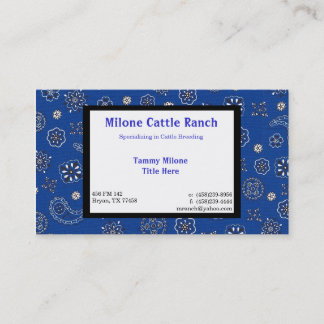 Carte de visite bleu de Bandana