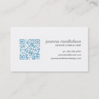 Carte de visite bleu de CODE de Lite QR