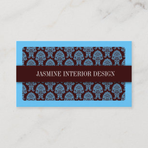 Carte de visite bleu de design d'intérieur de