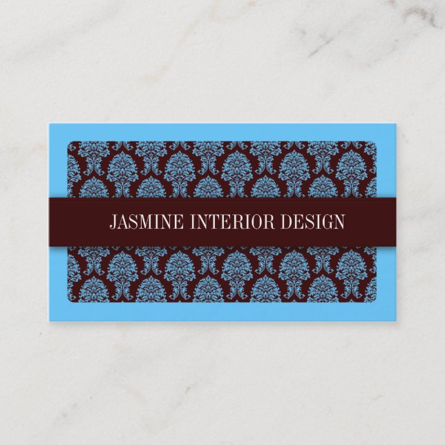 Carte de visite bleu de design d'intérieur de (Devant)
