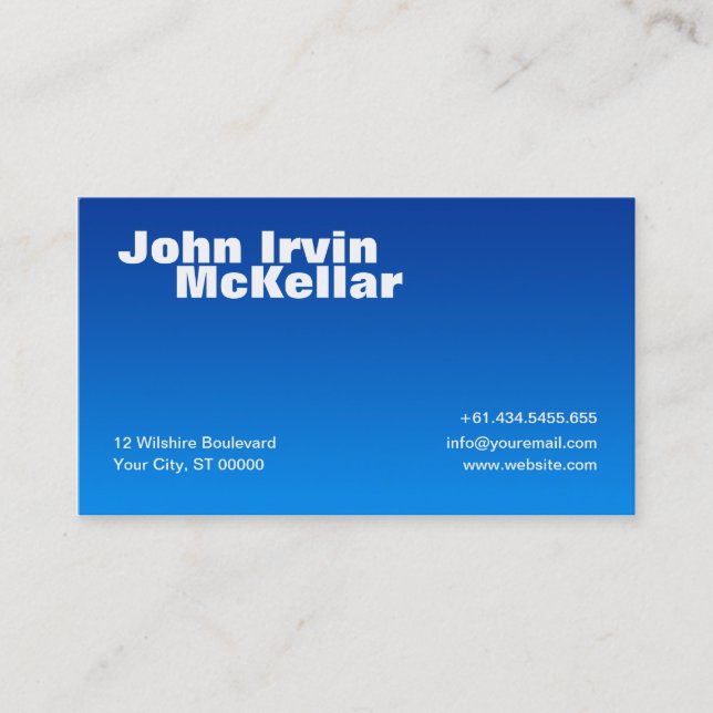 Carte de visite bleu de gradient de Hombre (Devant)
