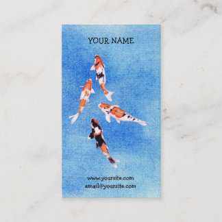 Carte de visite bleu de Koi flottant
