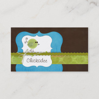Carte de visite {bleu} de poulet