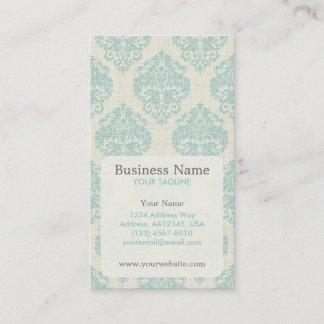 Carte de visite bleu de rendez-vous de damassé