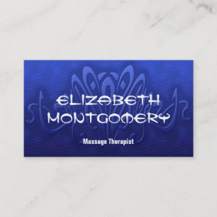 Carte de visite bleu de rendez-vous de spa de