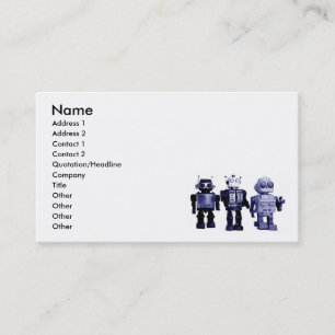 carte de visite bleu de robots