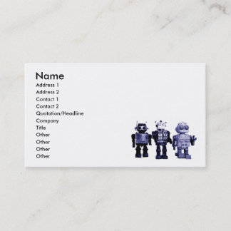 carte de visite bleu de robots
