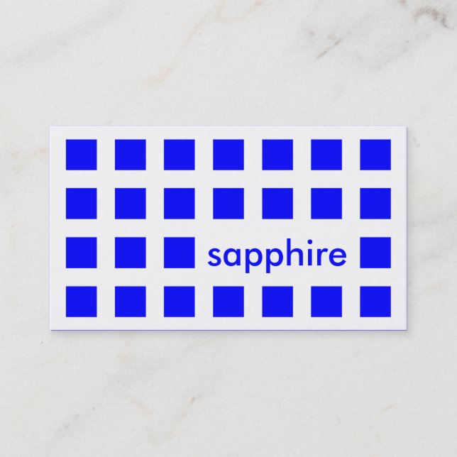 Carte De Visite bleu de saphir (carrés de mod) (Devant)