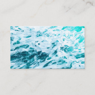 Carte De Visite Bleu des vagues océaniques, spray océanique, surf,