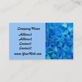 Carte de visite bleu d'hortensia