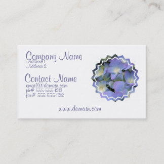 Carte de visite bleu d'hortensia
