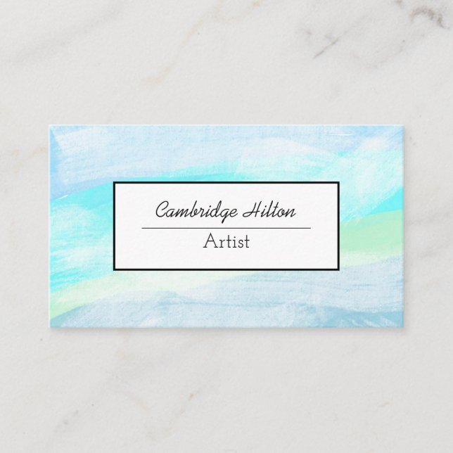 Carte De Visite Bleu doux et Turquoise (Devant)