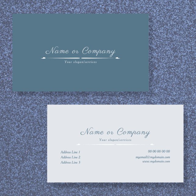 Carte de visite bleu Dusty minimaliste (Dusty Blue Business Card)