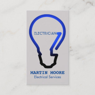 Carte De Visite Bleu electical d'ampoule de services d'électricie