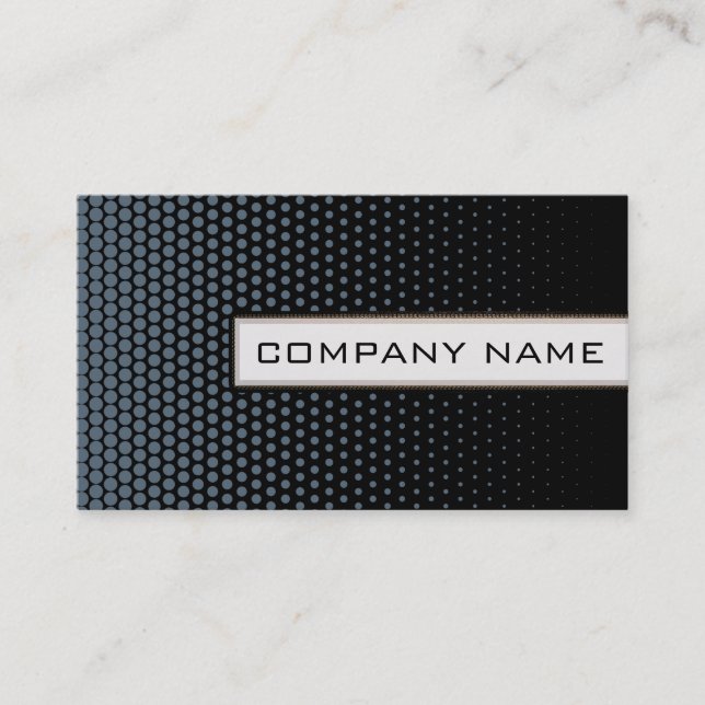 Carte De Visite Bleu électrique Techno Dots Élégant Moderne Noir (Devant)