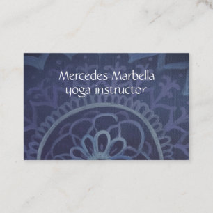 Carte de visite bleu élégant de mandala