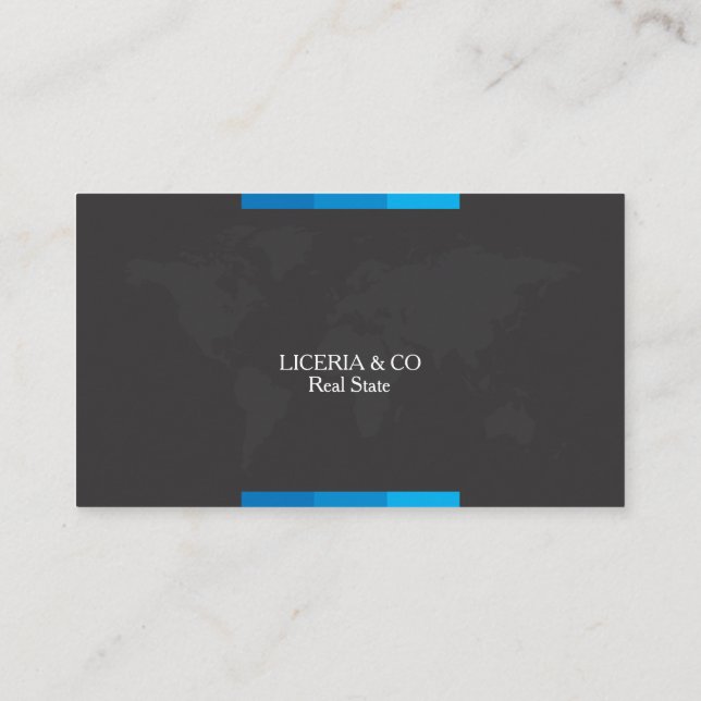 Carte De Visite Bleu élégant d'entreprise (Dos)