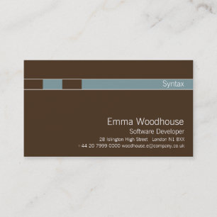 Carte De Visite Bleu en acier brun chocolat et léger de syntaxe