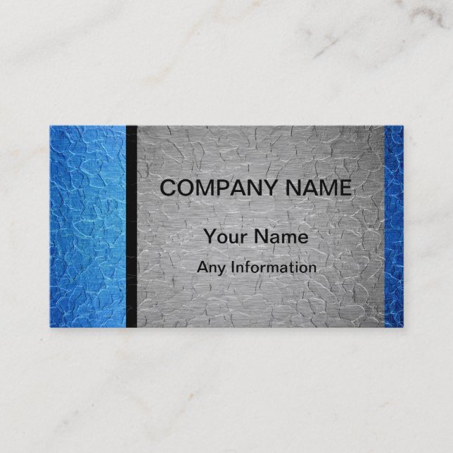 Carte De Visite Bleu et argent Luxury Metallic 2 (Devant)