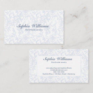 Carte De Visite Bleu Et Blanc Chinoiserie Floral Romantique Vintag