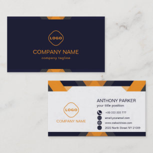 Carte De Visite Bleu Et orange