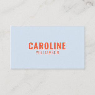 Carte De Visite Bleu et Orange Rétro Typographie Créatif Moderne