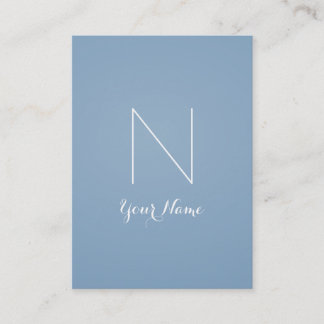 Carte De Visite Bleu et titane décorés d'un monogramme renversants