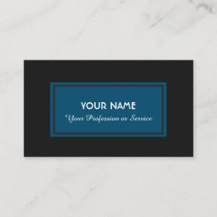 Carte de visite bleu foncé avec double encadrement
