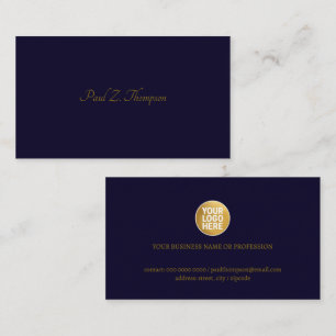 Carte de visite bleu foncé avec logo