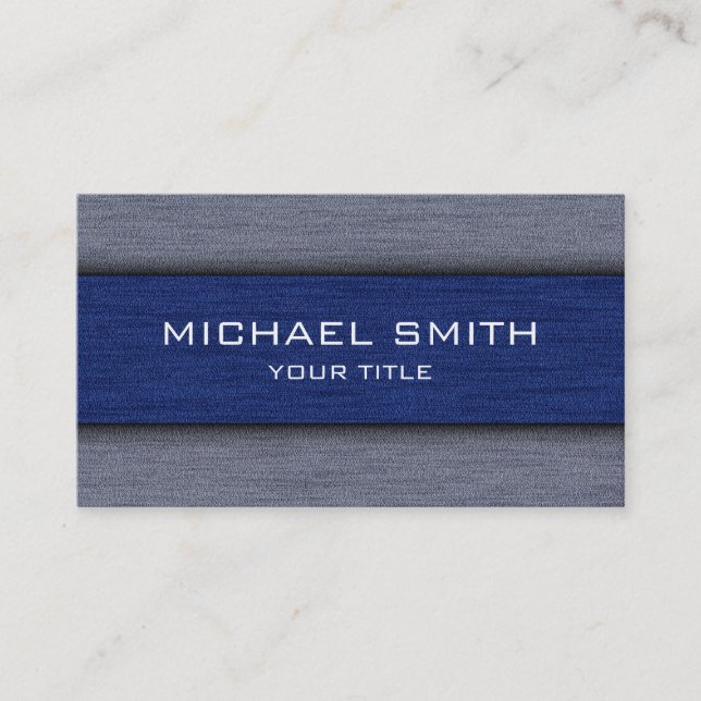 Carte De Visite Bleu foncé et gris professionnel moderne (Devant)