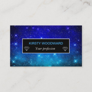 Carte De Visite Bleu foncé étoiles Galaxy Gradient Twilight