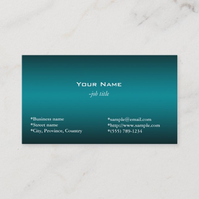 Carte De Visite bleu foncé simple et brillant (Devant)