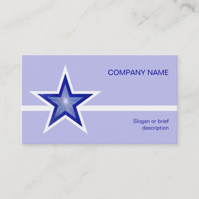 Carte De Visite Bleu foncé Star blanc ligne bleu pâle (Devant)