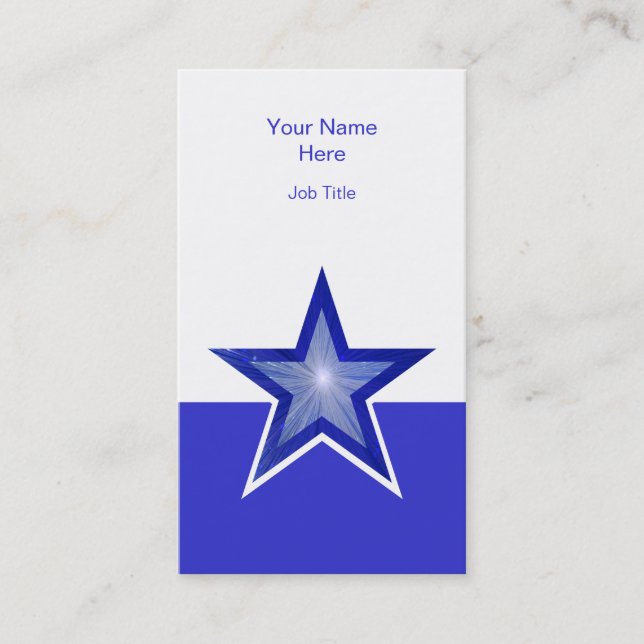 Carte De Visite Bleu foncé Star violet blanc vertical (Devant)