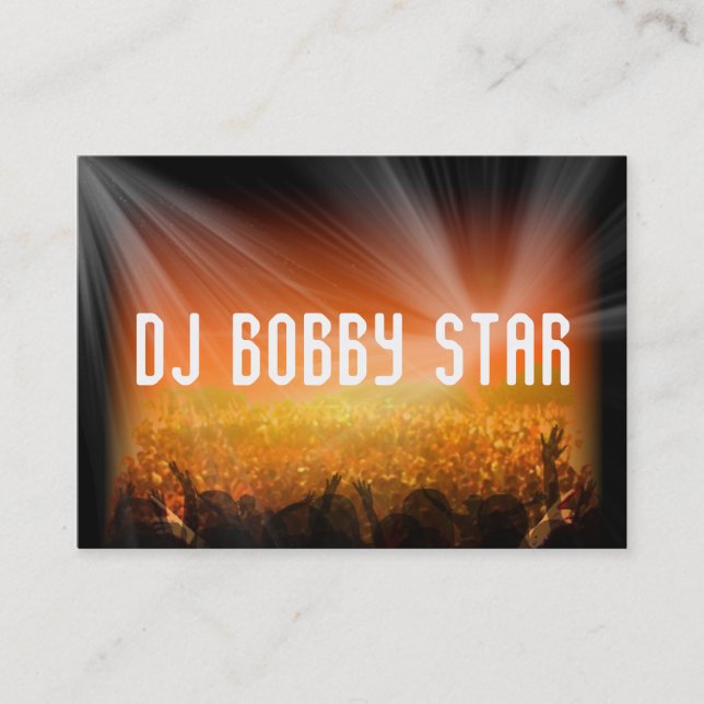 carte de visite bleu frais de foule de danse du DJ (Devant)