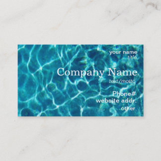 Carte de visite bleu frais de l'eau de piscine