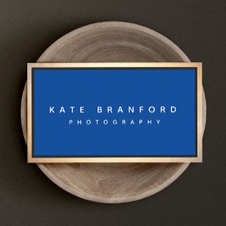 Carte De Visite Bleu Gold Bordure moderne Professionnel