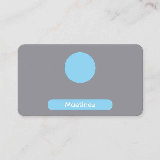 Carte De Visite Bleu gris minimaliste (Devant)