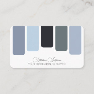 Carte De Visite Bleu gris palette de couleurs calligraphie QR-Code