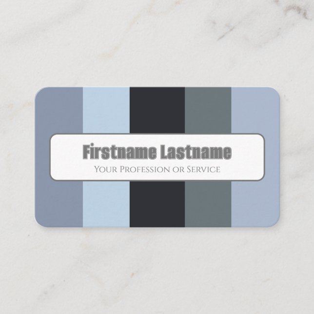 Carte De Visite Bleu gris palette de couleurs calligraphie QR-Code (Devant)