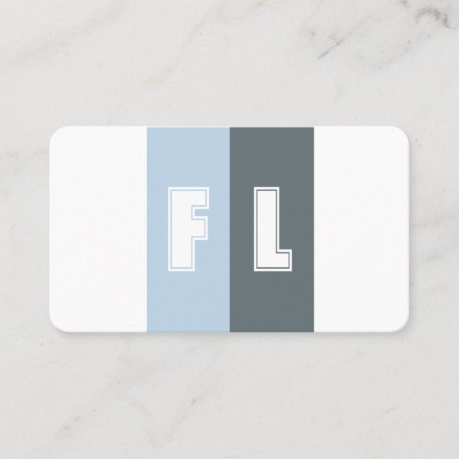 Carte De Visite Bleu gris palette de couleurs calligraphie QR-Code (Devant)