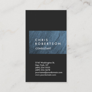 Carte De Visite Bleu gris vertical Bleu bande unique