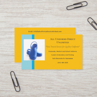 Carte De Visite Bleu Jaune Médicale Cloches Uniforme